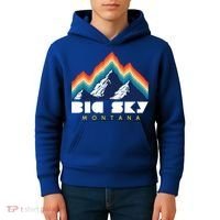 Big Sky Montana Usa Ski Retro Gift Kids Hoodie thumb 4