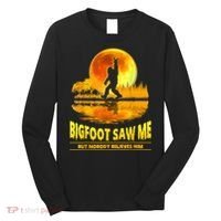 Bigfoot Saw Me But Nobody Believes Him Bigfoot Night Stroll Long Sleeve Shirt thumb 0