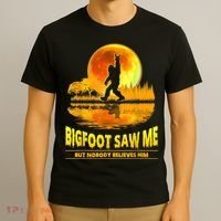 Bigfoot Saw Me But Nobody Believes Him Bigfoot Night Stroll T-Shirt thumb 3
