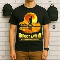 Bigfoot Saw Me But Nobody Believes Him Bigfoot Night Stroll T-Shirt thumb 6