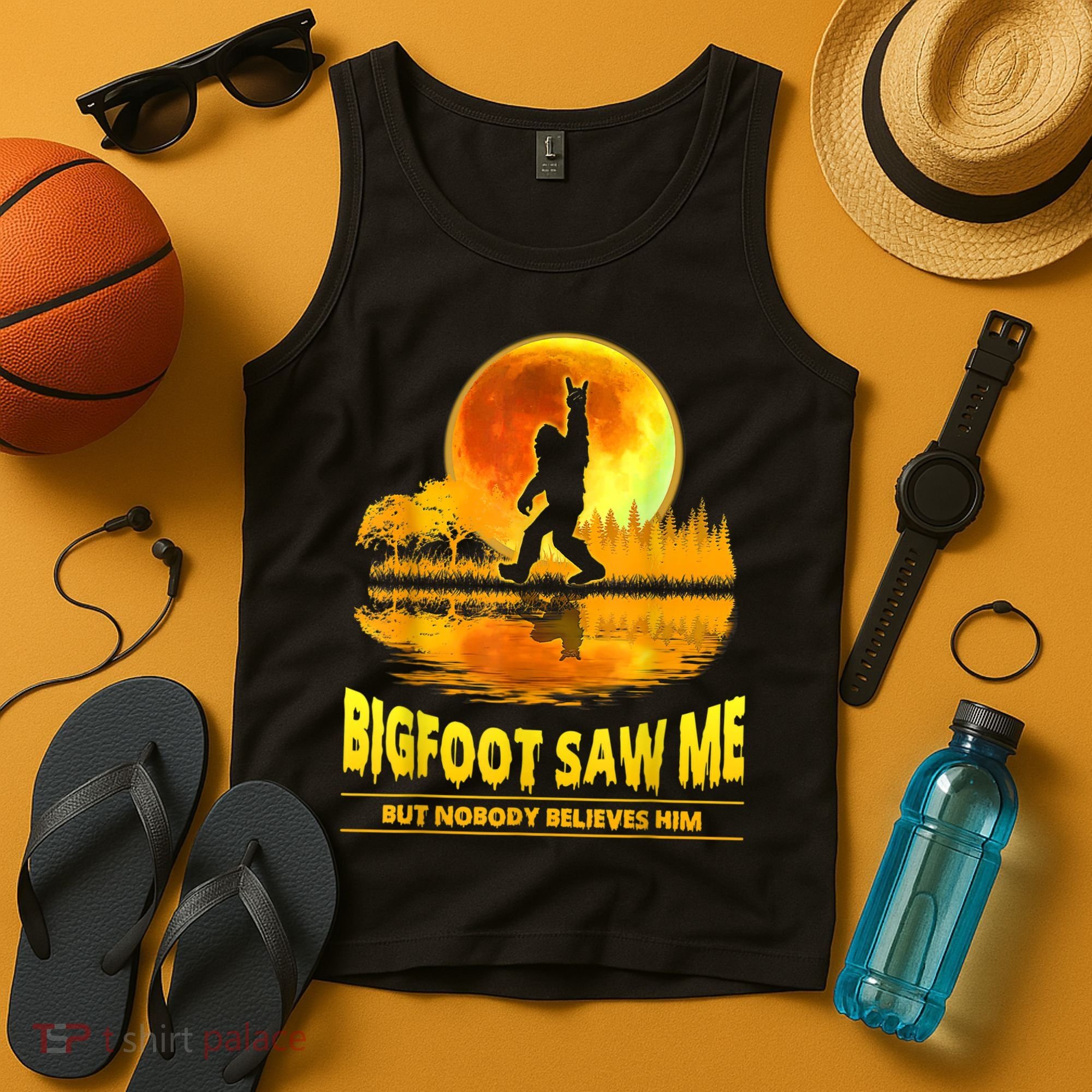 Bigfoot Saw Me But Nobody Believes Him Bigfoot Night Stroll Tank Top