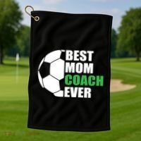 Best Soccer Mom Coach Ever Mother Soccer Mom Coach Great Gift Golf Towel thumb 1