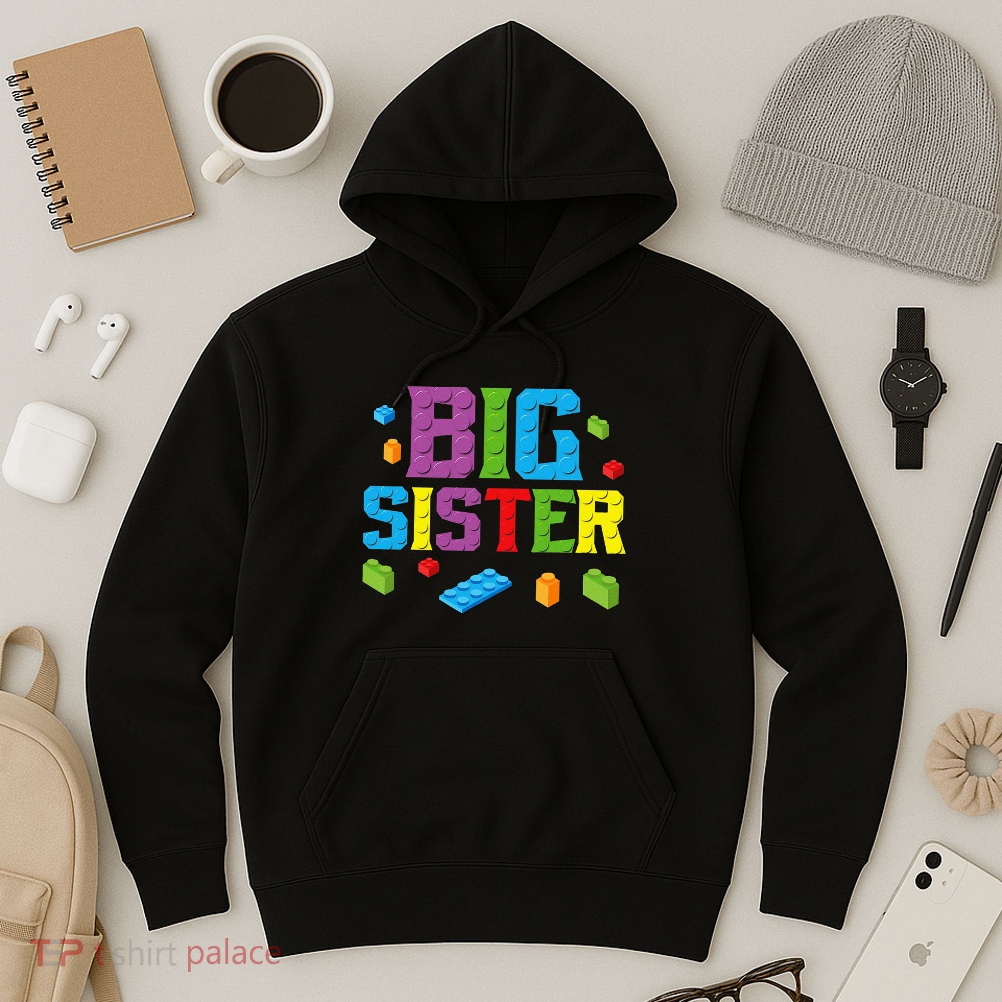 Big Sister Master Builder Building Bricks Blocks Family Set Hoodie