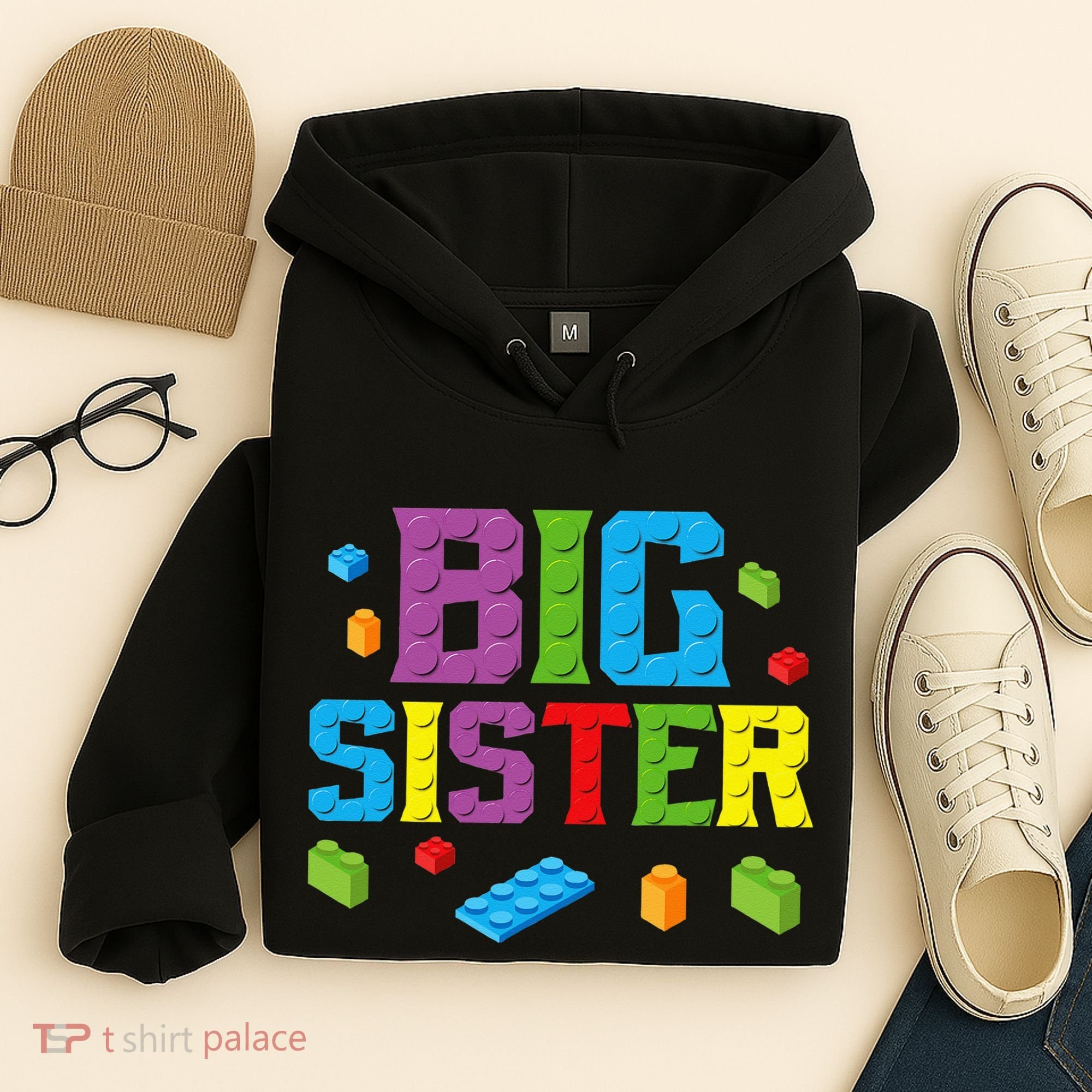 Big Sister Master Builder Building Bricks Blocks Family Set Hoodie