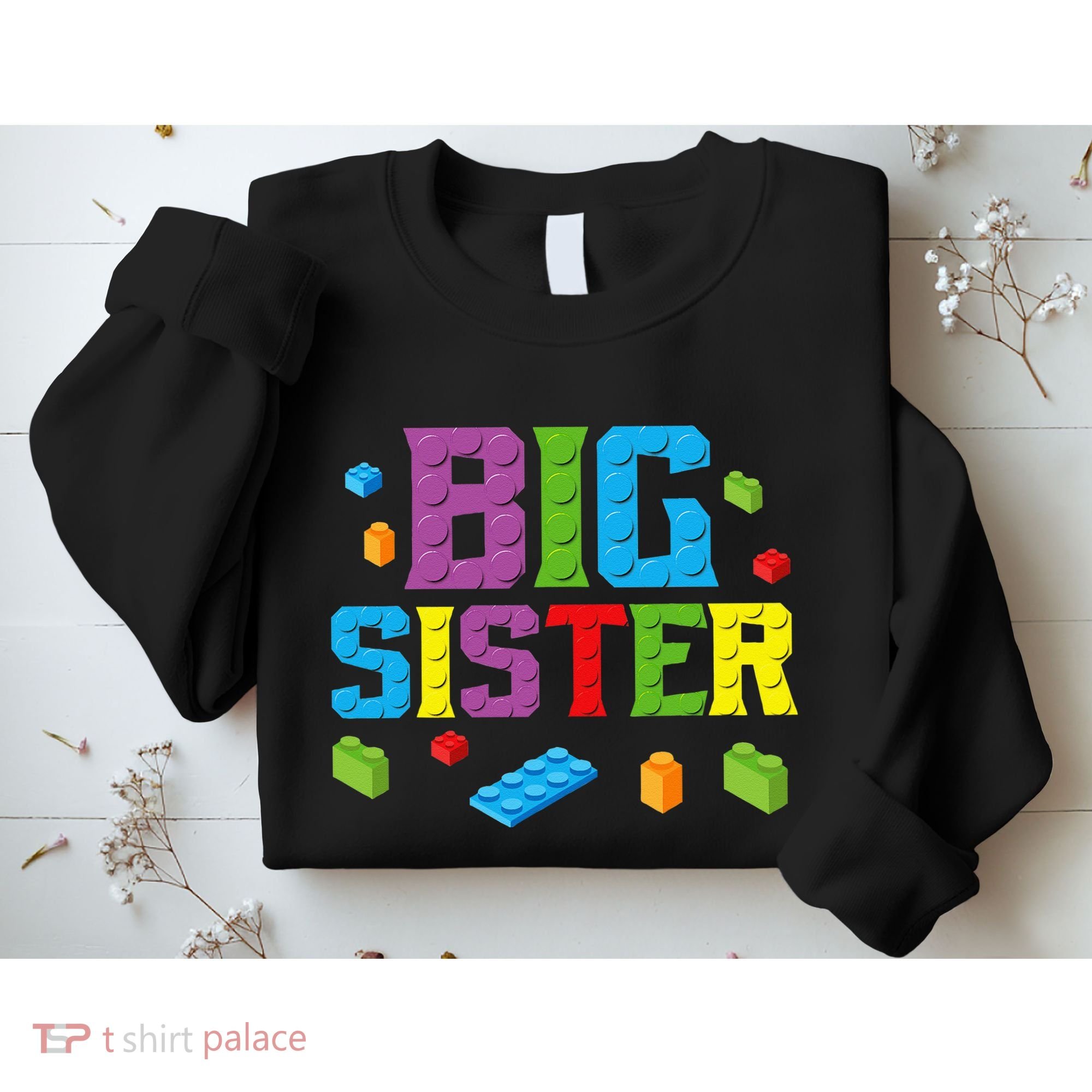 Big Sister Master Builder Building Bricks Blocks Family Set Sweatshirt