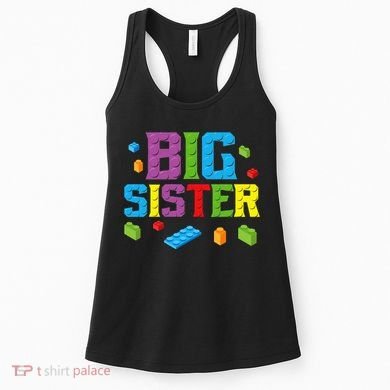 Big Sister Master Builder Building Bricks Blocks Family Set Women's Tank Top