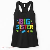 Big Sister Master Builder Building Bricks Blocks Family Set Women's Tank Top thumb 0