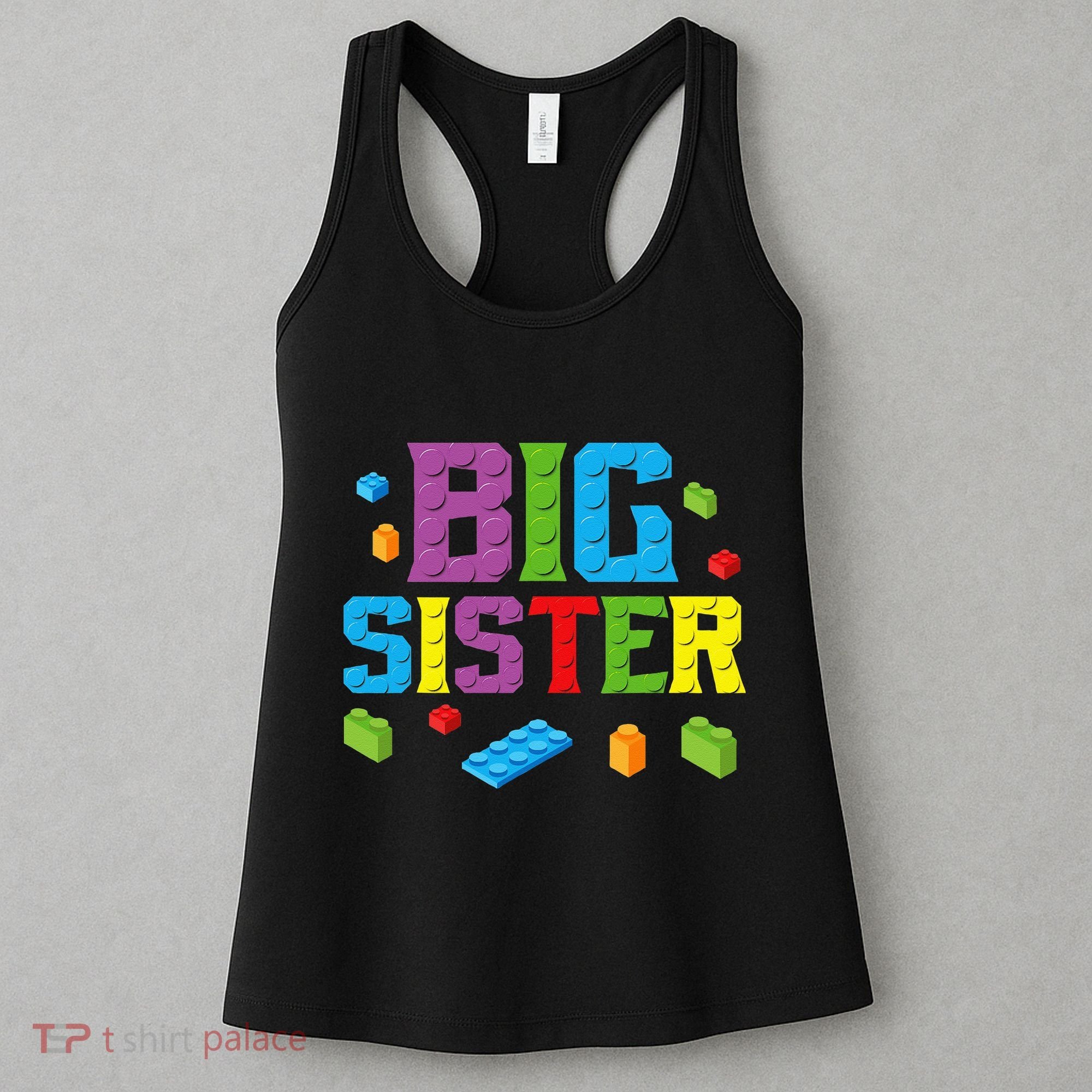 Big Sister Master Builder Building Bricks Blocks Family Set Women's Tank Top