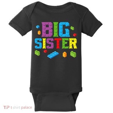 Big Sister Master Builder Building Bricks Blocks Family Set Baby Bodysuit