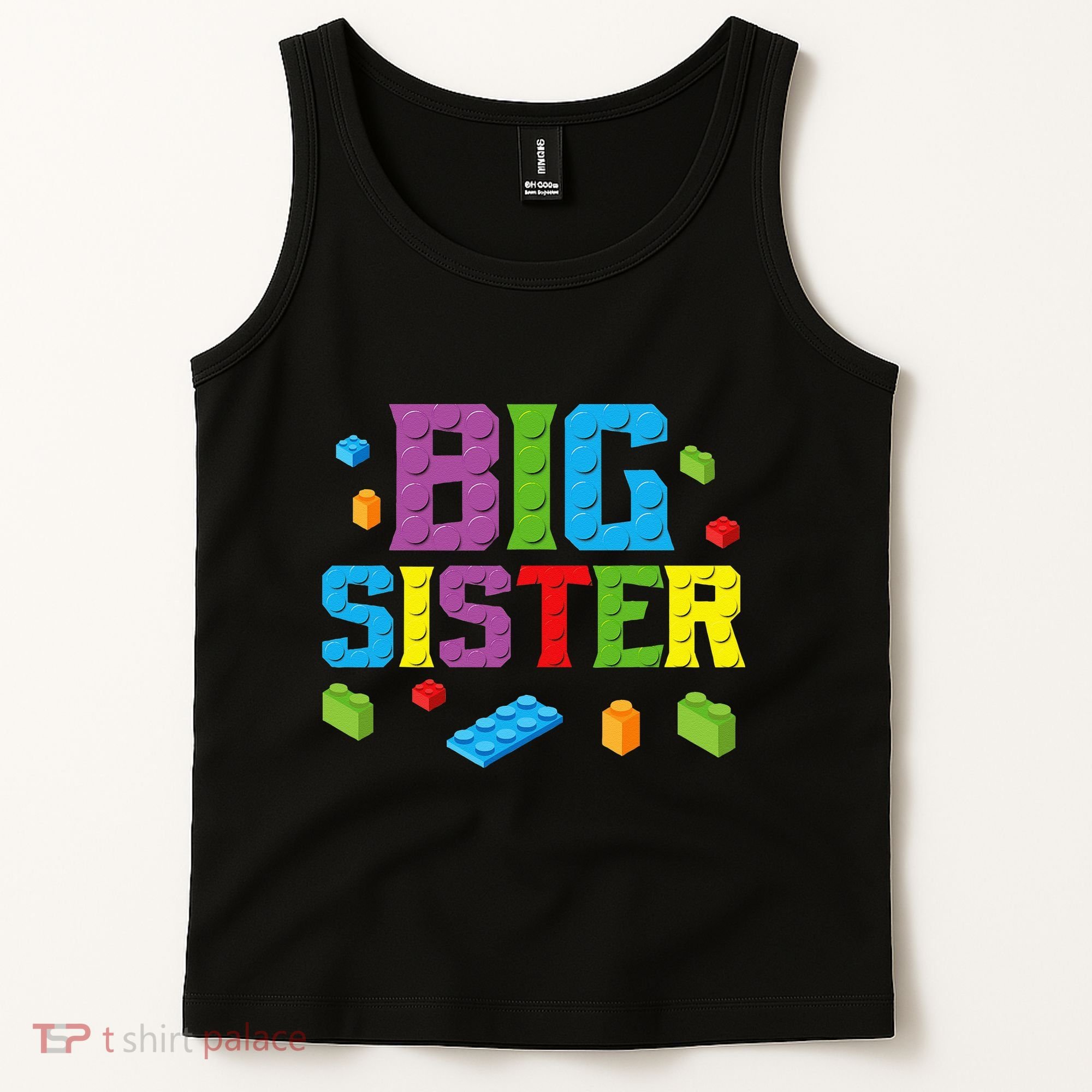 Big Sister Master Builder Building Bricks Blocks Family Set Tank Top