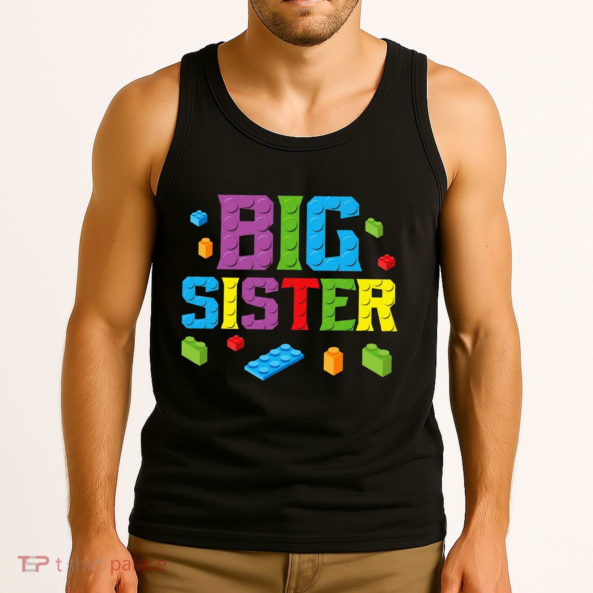 Big Sister Master Builder Building Bricks Blocks Family Set Tank Top