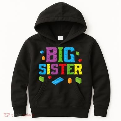 Big Sister Master Builder Building Bricks Blocks Family Set Kids Hoodie