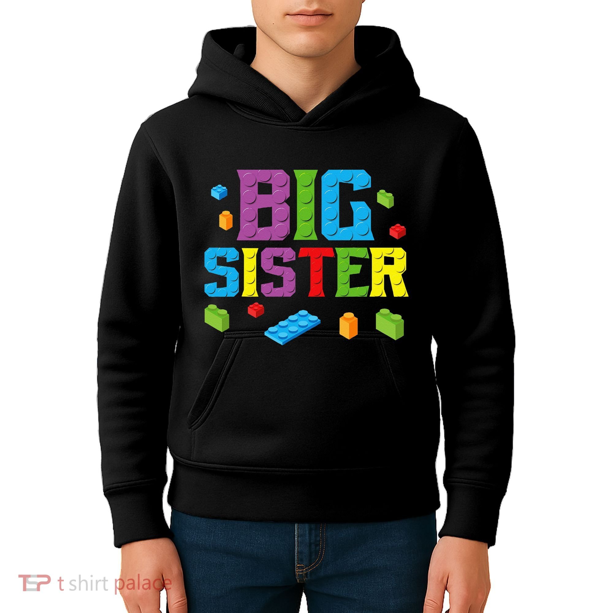Big Sister Master Builder Building Bricks Blocks Family Set Kids Hoodie