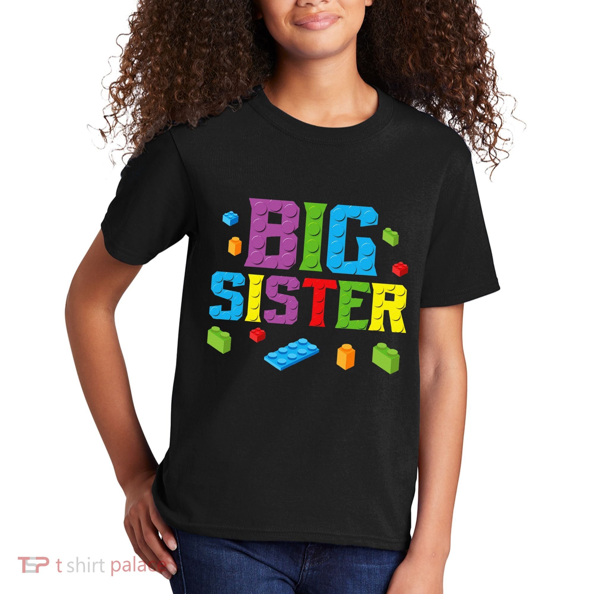 Big Sister Master Builder Building Bricks Blocks Family Set Kids T-Shirt