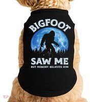 Bigfoot Saw Me But Nobody Believes Him Funny Sasquatch Retro Doggie Tank thumb 0