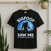 Bigfoot Saw Me But Nobody Believes Him Funny Sasquatch Retro T-Shirt thumb 2