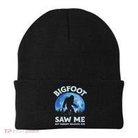 Bigfoot Saw Me But Nobody Believes Him Funny Sasquatch Retro Beanie thumb 0