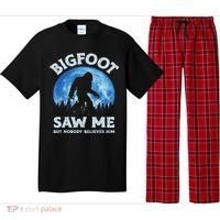 Bigfoot Saw Me But Nobody Believes Him Funny Sasquatch Retro Pajama Set thumb 0