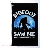Bigfoot Saw Me But Nobody Believes Him Funny Sasquatch Retro Golf Towel thumb 0