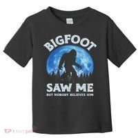 Bigfoot Saw Me But Nobody Believes Him Funny Sasquatch Retro Toddler T-Shirt thumb 0