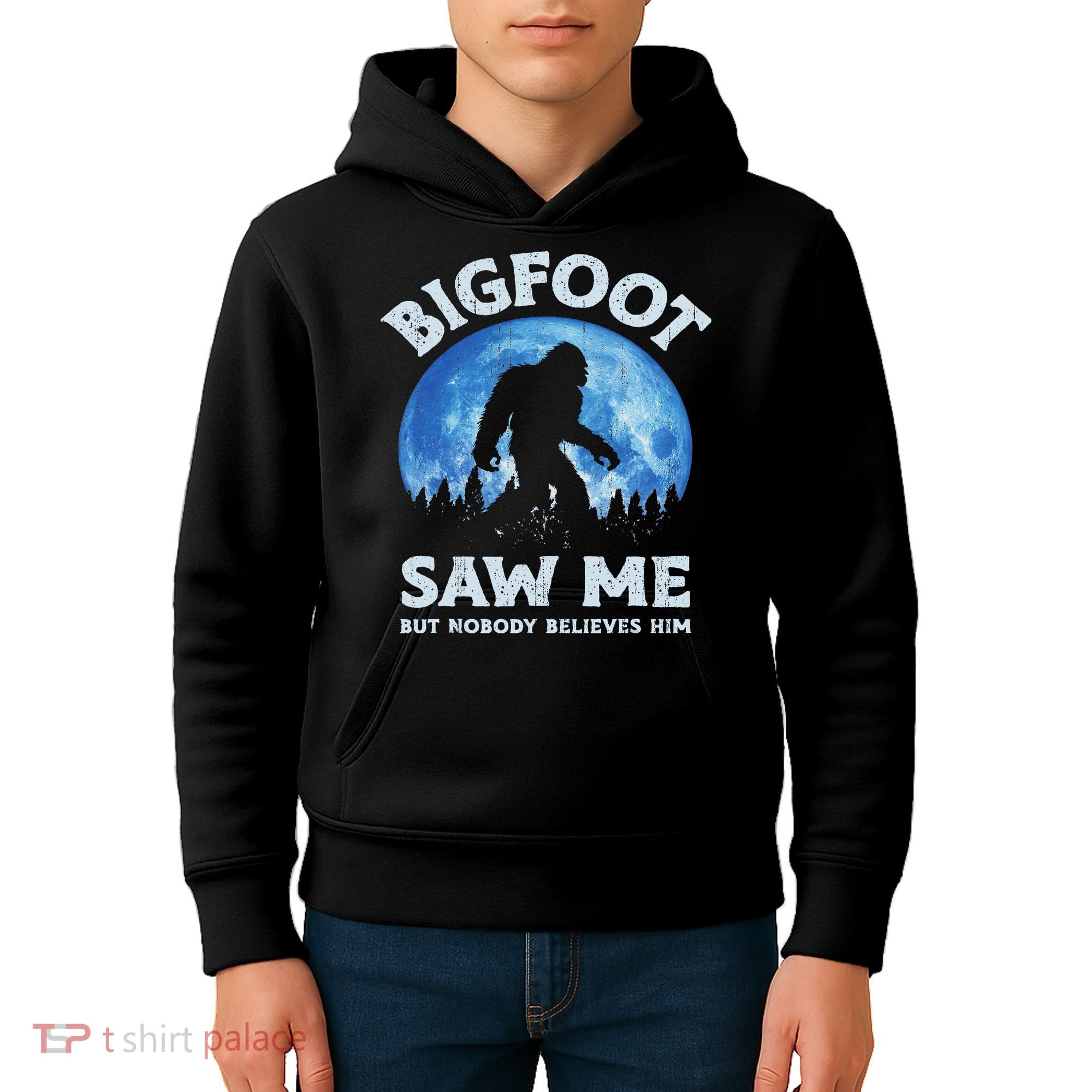 Bigfoot Saw Me But Nobody Believes Him Funny Sasquatch Retro Kids Hoodie