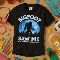 Bigfoot Saw Me But Nobody Believes Him Funny Sasquatch Retro Kids T-Shirt thumb 3