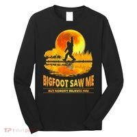 Bigfoot Saw Me But Nobody Believes Him Bigfoot Night Stroll Long Sleeve Shirt thumb 0
