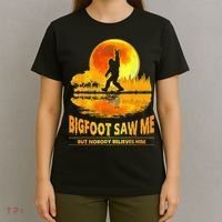 Bigfoot Saw Me But Nobody Believes Him Bigfoot Night Stroll T-Shirt thumb 4