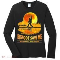 Bigfoot Saw Me But Nobody Believes Him Bigfoot Night Stroll Women's Long Sleeve Shirt thumb 0