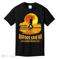 Bigfoot Saw Me But Nobody Believes Him Bigfoot Night Stroll Kids T-Shirt thumb 0