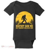 Bigfoot Saw Me But Nobody Believes Him Camping Baby Bodysuit thumb 0