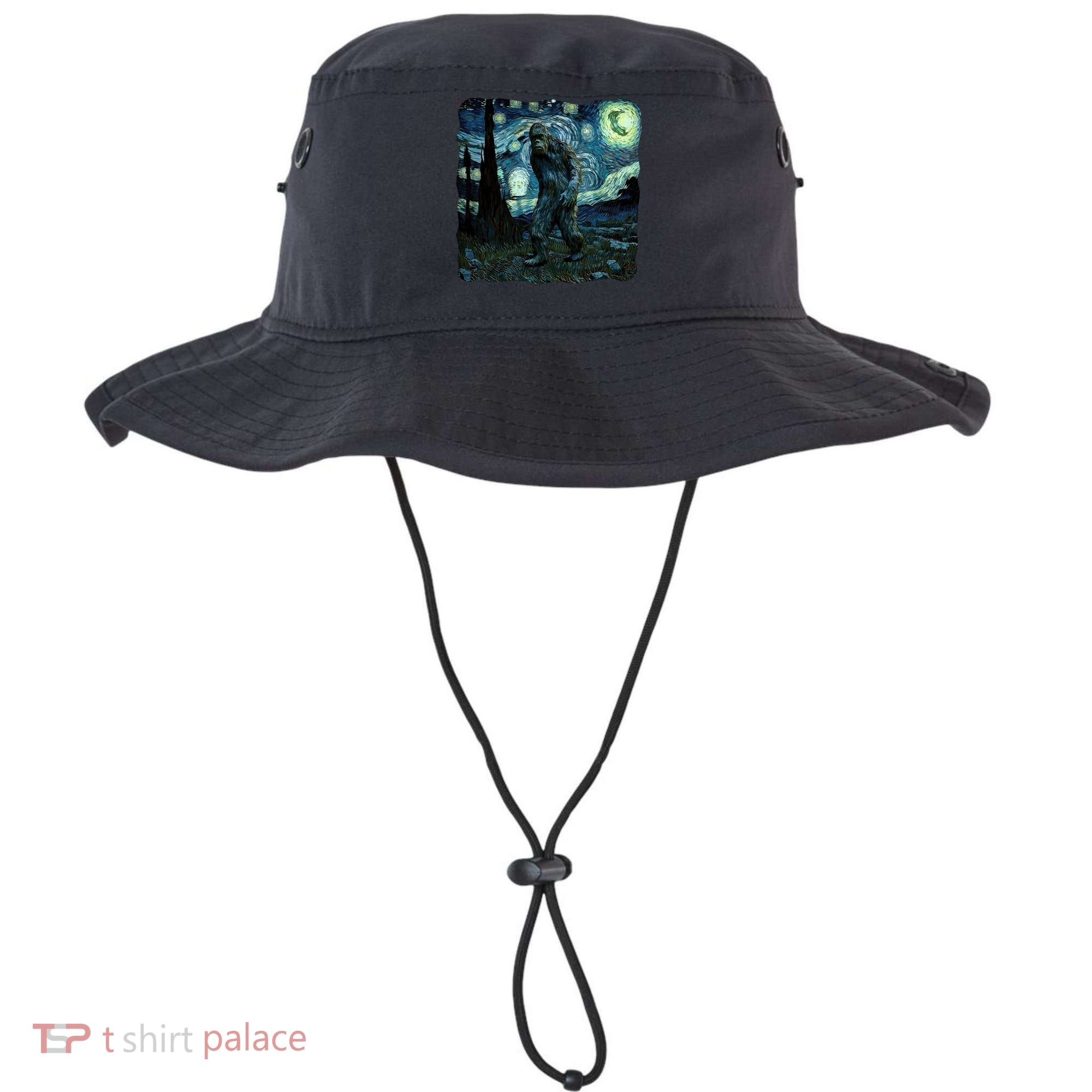 Bigfoot Starry Night Van Gogh Painting Sasquatch Art Gift Bucket Hat
