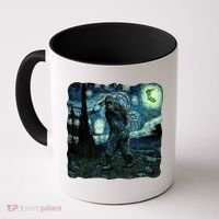 Bigfoot Starry Night Van Gogh Painting Sasquatch Art Gift Coffee Mug thumb 0