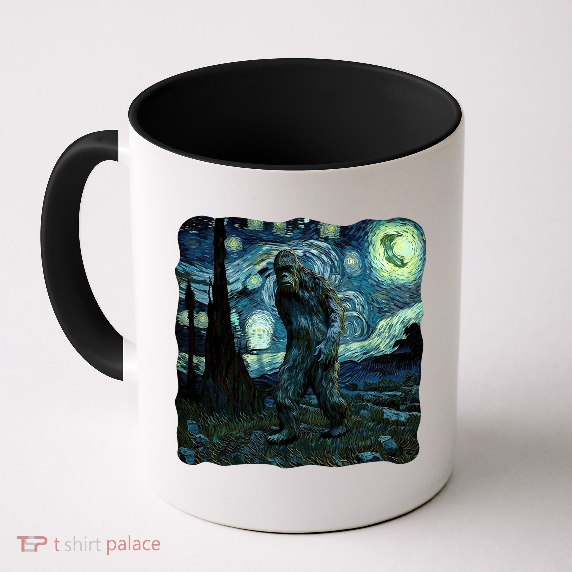 Bigfoot Starry Night Van Gogh Painting Sasquatch Art Gift Coffee Mug