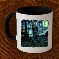 Bigfoot Starry Night Van Gogh Painting Sasquatch Art Gift Coffee Mug thumb 2