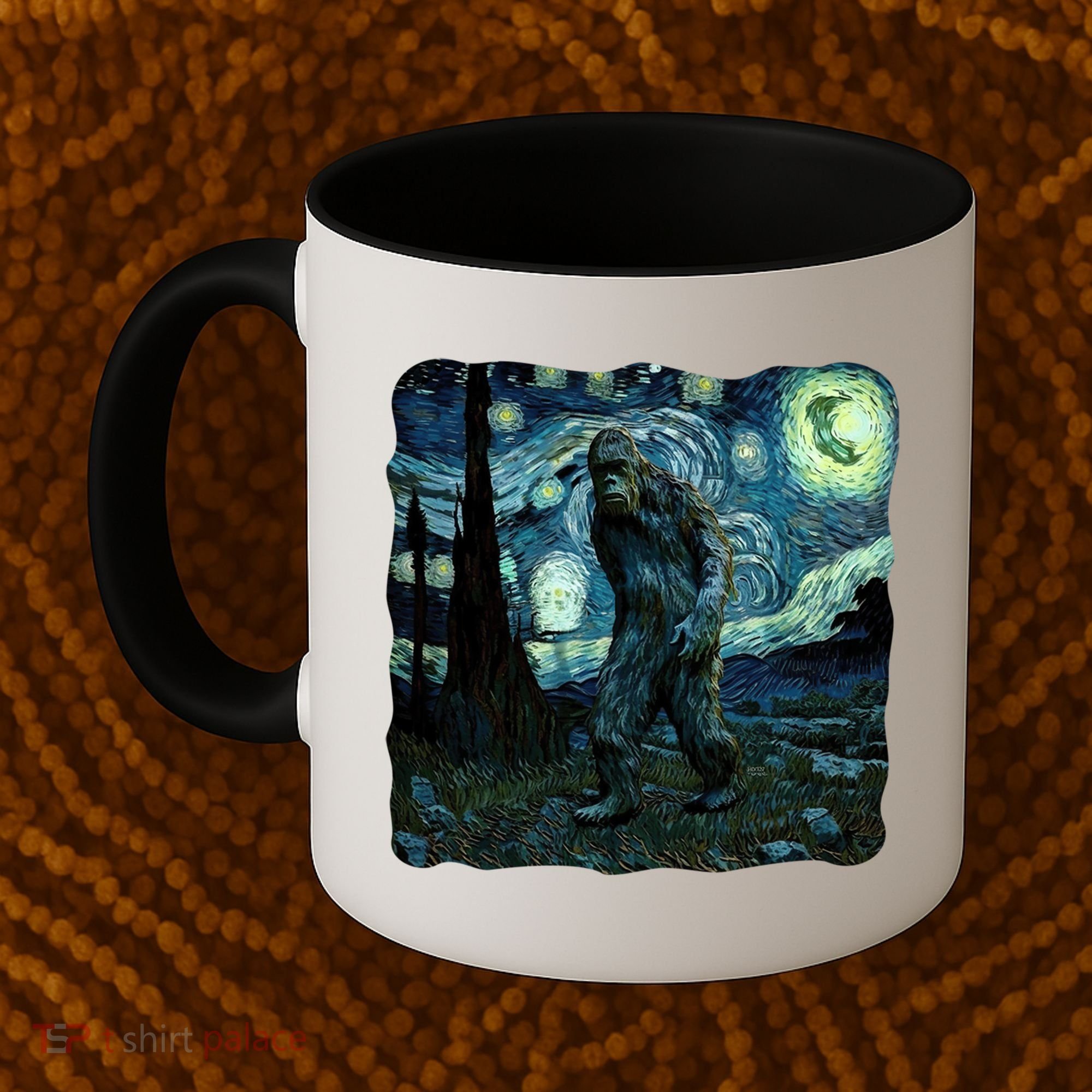 Bigfoot Starry Night Van Gogh Painting Sasquatch Art Gift Coffee Mug