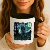 Bigfoot Starry Night Van Gogh Painting Sasquatch Art Gift Coffee Mug thumb 3
