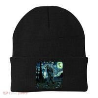 Bigfoot Starry Night Van Gogh Painting Sasquatch Art Gift Beanie thumb 0