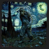 Bigfoot Starry Night Van Gogh Painting Sasquatch Art Gift Beanie thumb 2