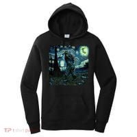 Bigfoot Starry Night Van Gogh Painting Sasquatch Art Gift Women's Hoodie thumb 0
