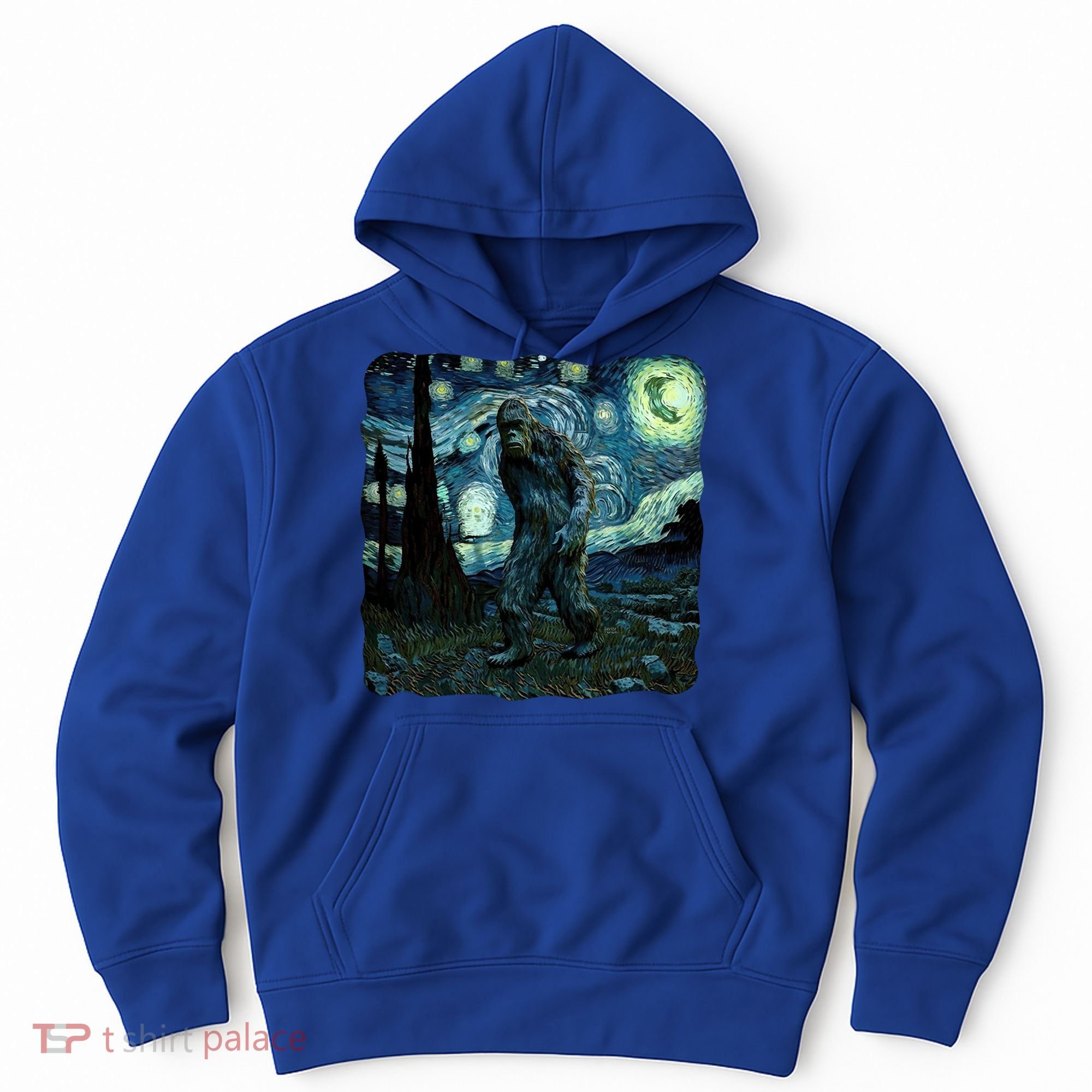 Bigfoot Starry Night Van Gogh Painting Sasquatch Art Gift Hoodie