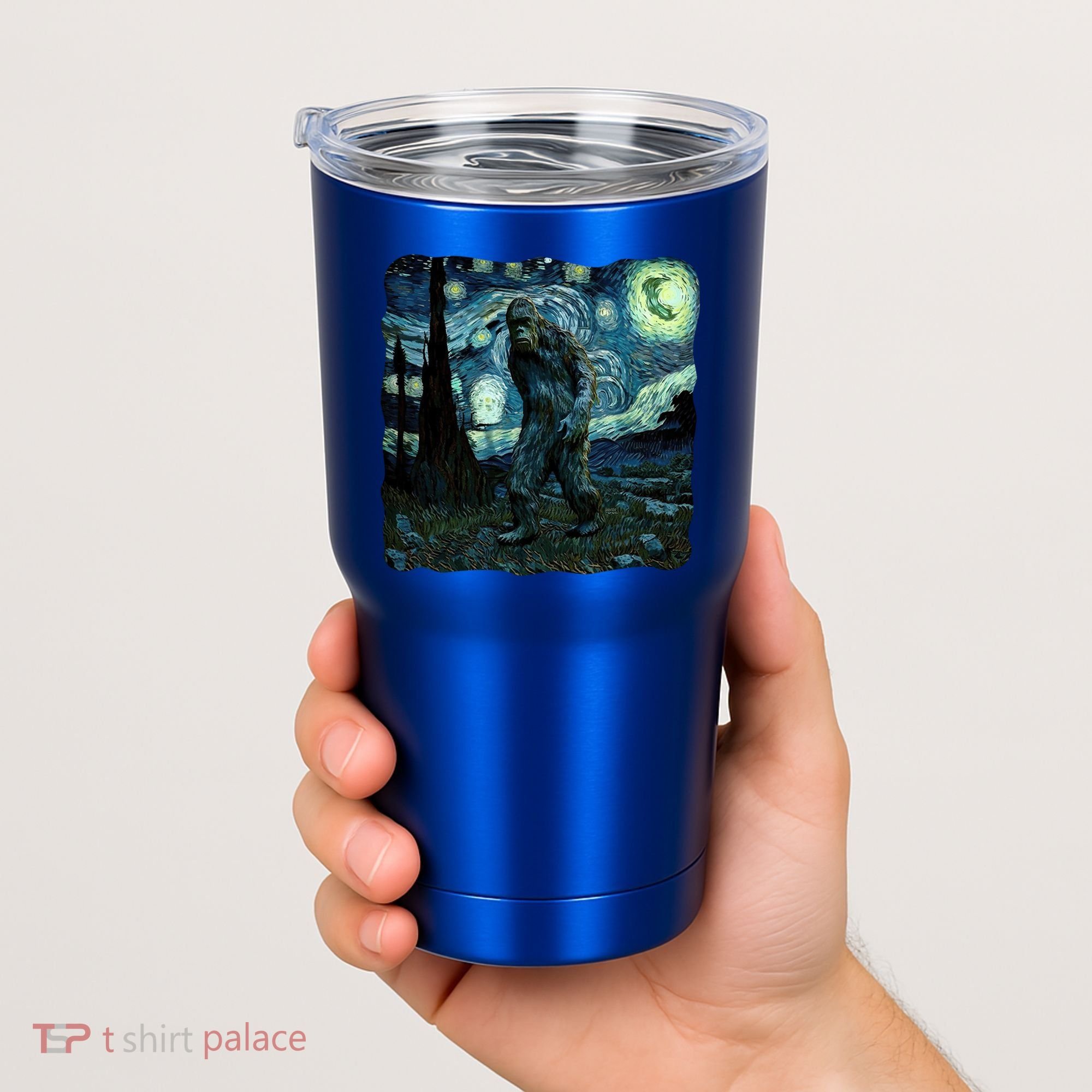 Bigfoot Starry Night Van Gogh Painting Sasquatch Art Gift Tumbler