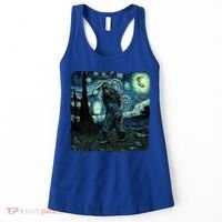 Bigfoot Starry Night Van Gogh Painting Sasquatch Art Gift Women's Tank Top thumb 0