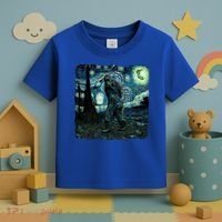 Bigfoot Starry Night Van Gogh Painting Sasquatch Art Gift Toddler T-Shirt thumb 3