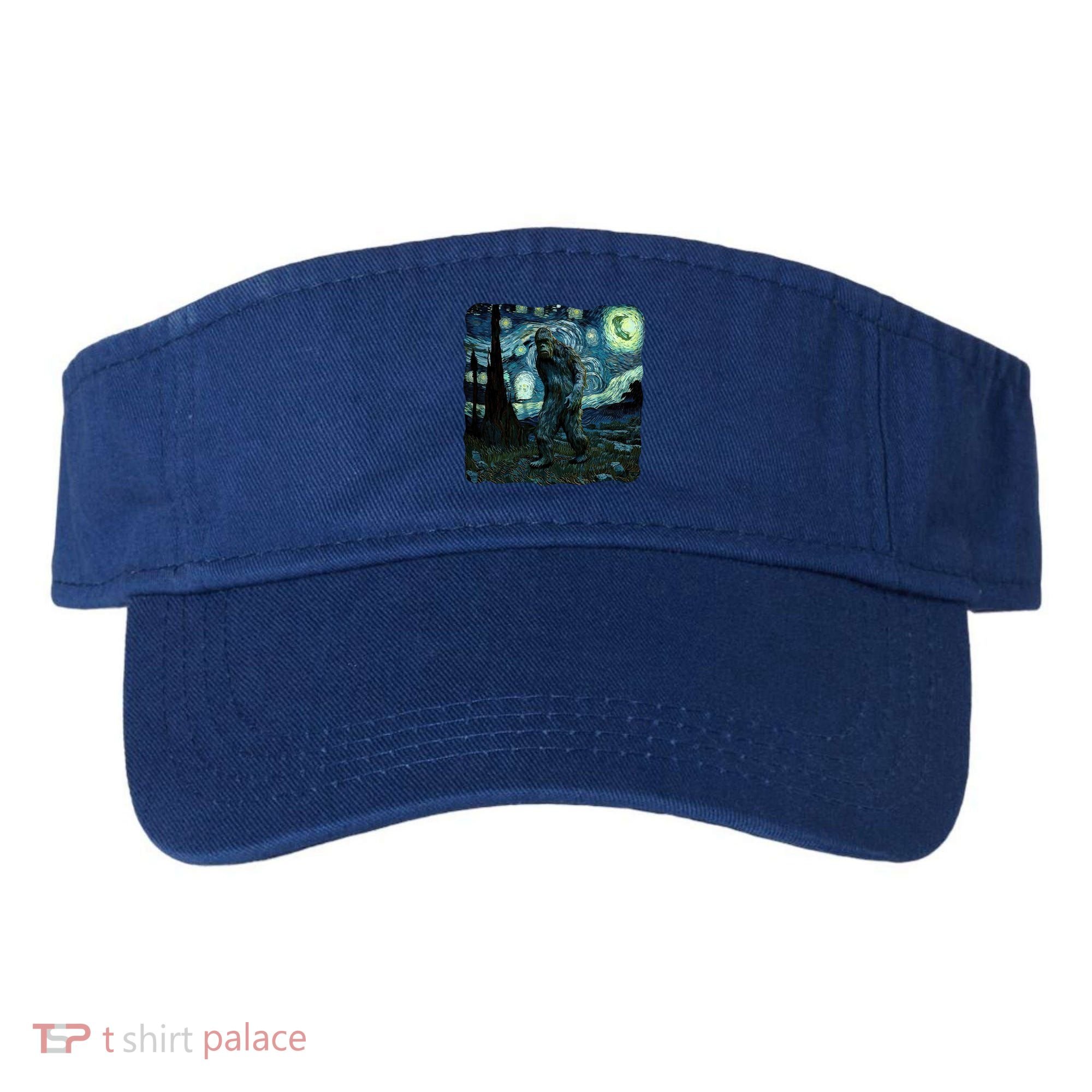 Bigfoot Starry Night Van Gogh Painting Sasquatch Art Gift Visor