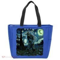 Bigfoot Starry Night Van Gogh Painting Sasquatch Art Gift Tote Bag thumb 0