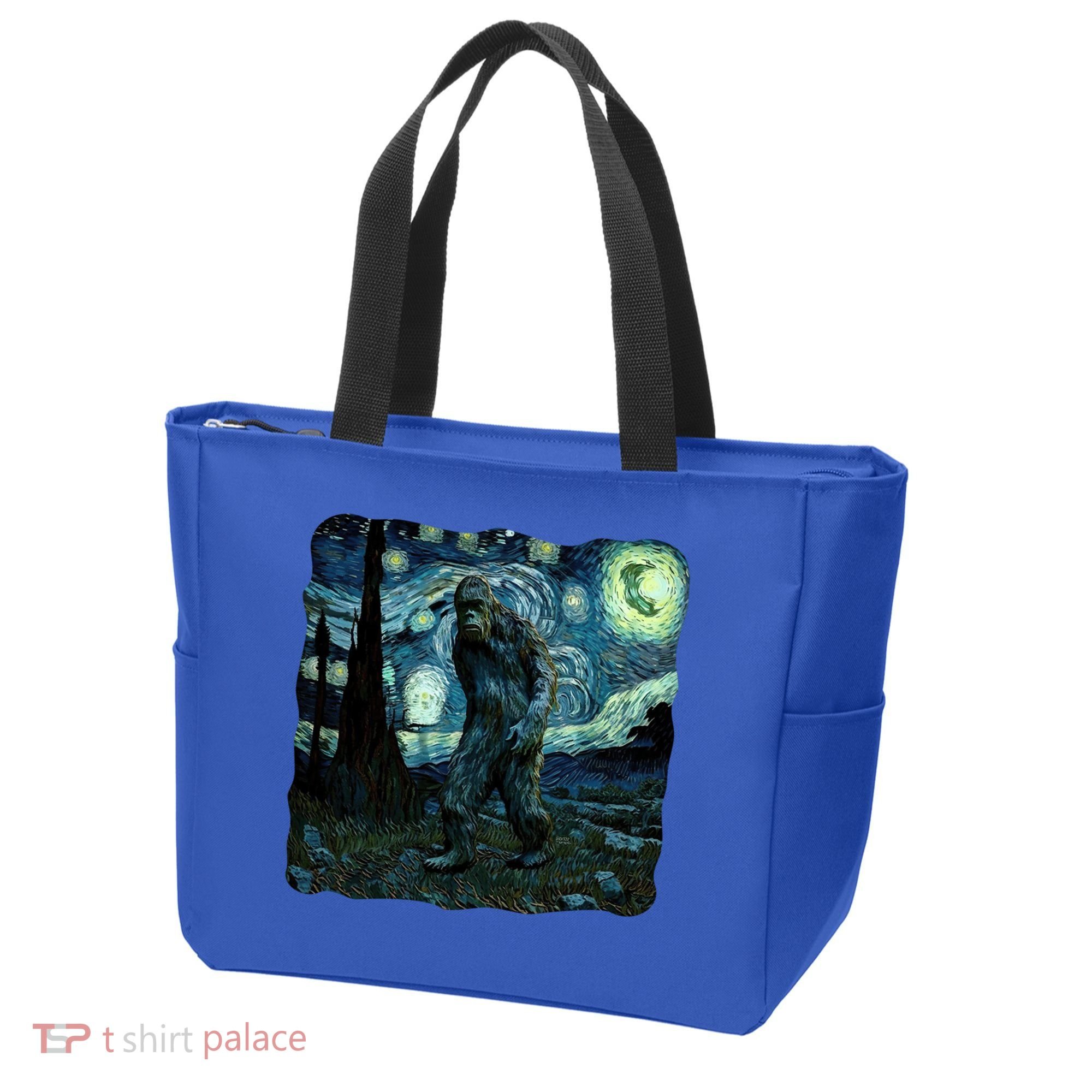 Bigfoot Starry Night Van Gogh Painting Sasquatch Art Gift Tote Bag