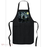 Bigfoot Starry Night Sasquatch Van Gogh Sky Painting Art Apron thumb 0