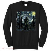 Bigfoot Starry Night Sasquatch Van Gogh Sky Painting Art Sweatshirt thumb 0