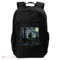 Bigfoot Starry Night Sasquatch Van Gogh Sky Painting Backpack thumb 0